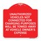 Signmission Unauthorized Vehicles Not Connected for Charging Purpose Will Be Towed, Red & White, RW-1818-22777 A-DES-RW-1818-22777 - alternate 1